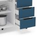 Balcão de Cozinha Meena com Tampo 2 Portas 3 Gavetas Azul e Branco