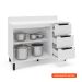 Balcão de Cozinha Meena com Tampo 2 Portas 3 Gavetas Branco
