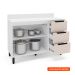 Balcão de Cozinha Meena com Tampo 2 Portas 3 Gavetas Creme e Branco