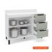Balcão de Cozinha Meena com Tampo 2 Portas 3 Gavetas Verde e Branco