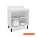Balcão de Cozinha Meena com Tampo 2 Portas Azul e Branco