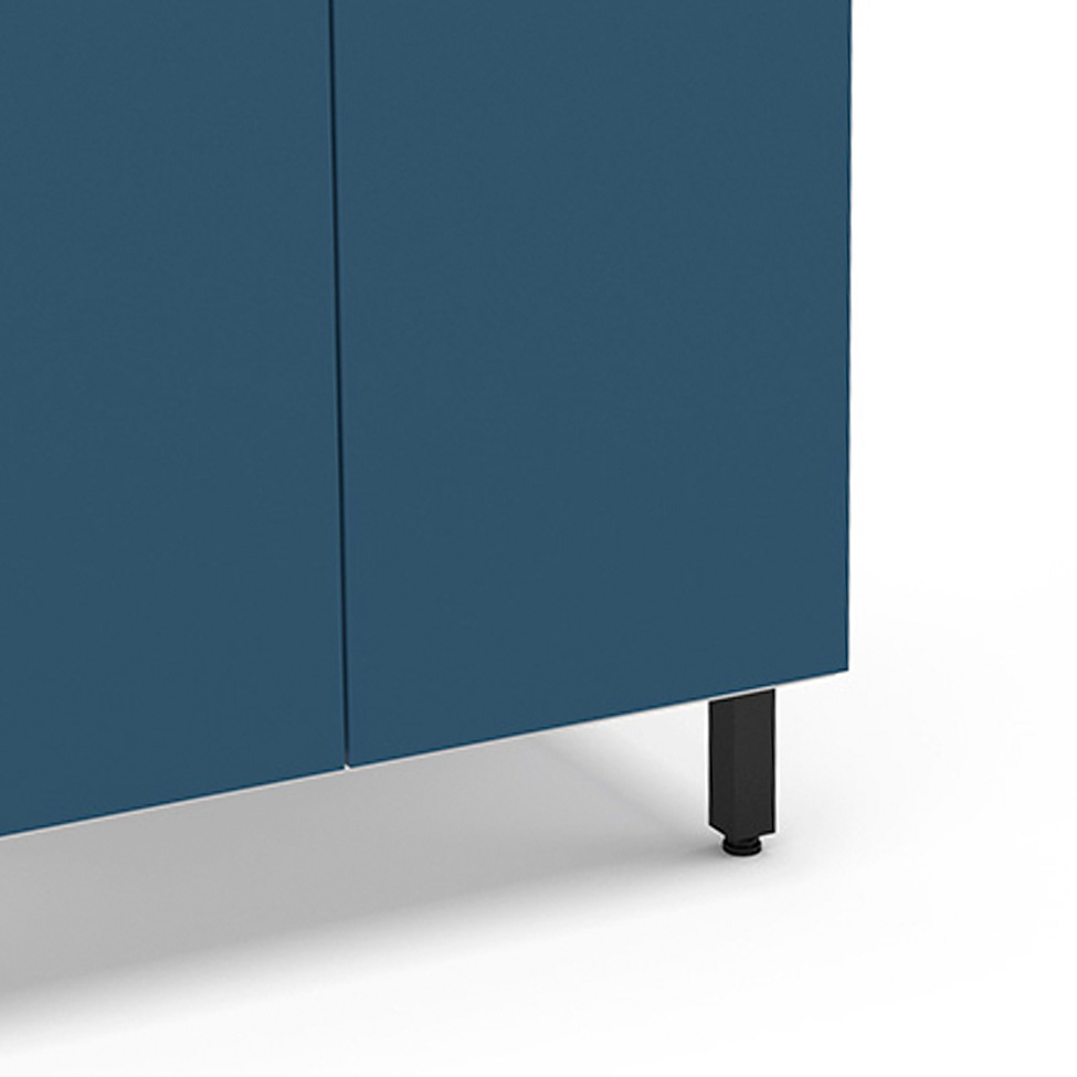 Balcão de Cozinha Meena com Tampo 2 Portas Azul e Branco