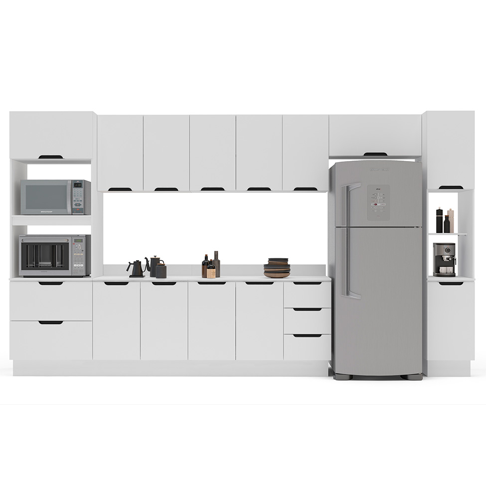 Balcão de Cozinha Meena com Tampo 2 Portas Branco