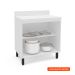 Balcão de Cozinha Meena com Tampo 2 Portas Creme e Branco