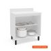 Balcão de Cozinha Meena com Tampo 2 Portas Verde e Branco