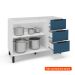 Balcão de Cozinha Meena sem Tampo 2 Portas 3 Gavetas Azul e Branco