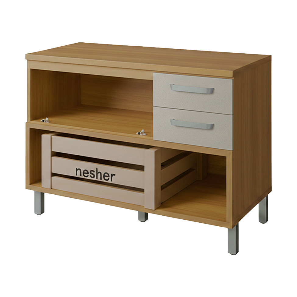 Balcão de Cozinha Princesa com Tampo 1 Porta 2 Gavetas Freijó e Off White