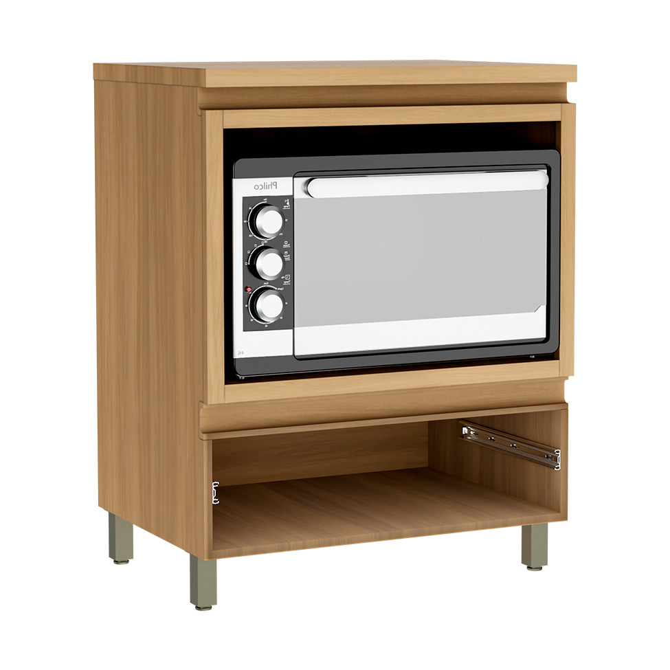 Balcão de Cozinha Rainha com Tampo 1 Gaveta Nature e Verde