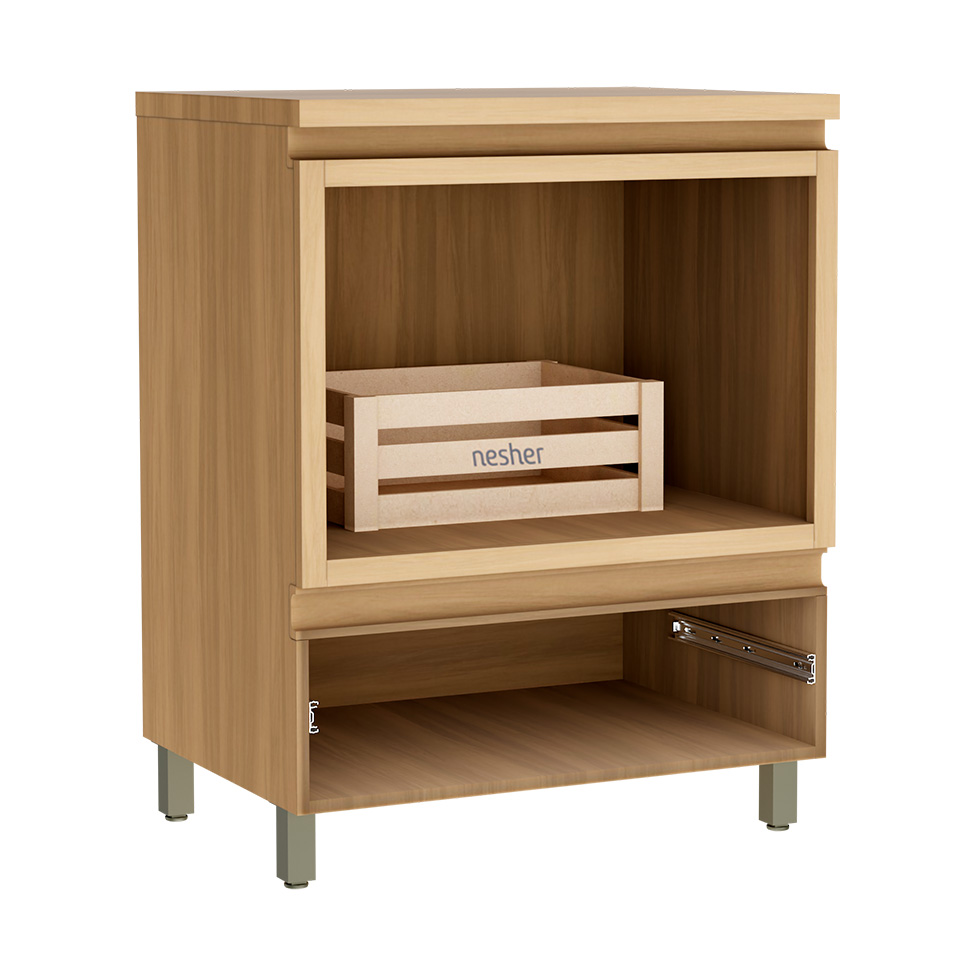 Balcão de Cozinha Rainha com Tampo 1 Gaveta Nature e Verde