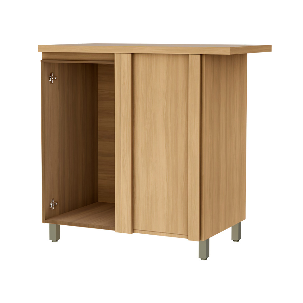 Balcão de Cozinha Rainha com Tampo 1 Porta Nature e Verde 92 cm