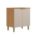 Balcão de Cozinha Selene com Tampo 2 Portas Off White e Jequitibá