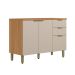 Balcão de Cozinha Selene com Tampo 3 Portas 1 Gaveta Off White e Jequtibá