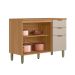 Balcão de Cozinha Selene com Tampo 3 Portas 1 Gaveta Off White e Jequtibá