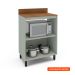 Balcão de Cozinha com Nicho Koya com Tampo 2 Portas Verde Oliva