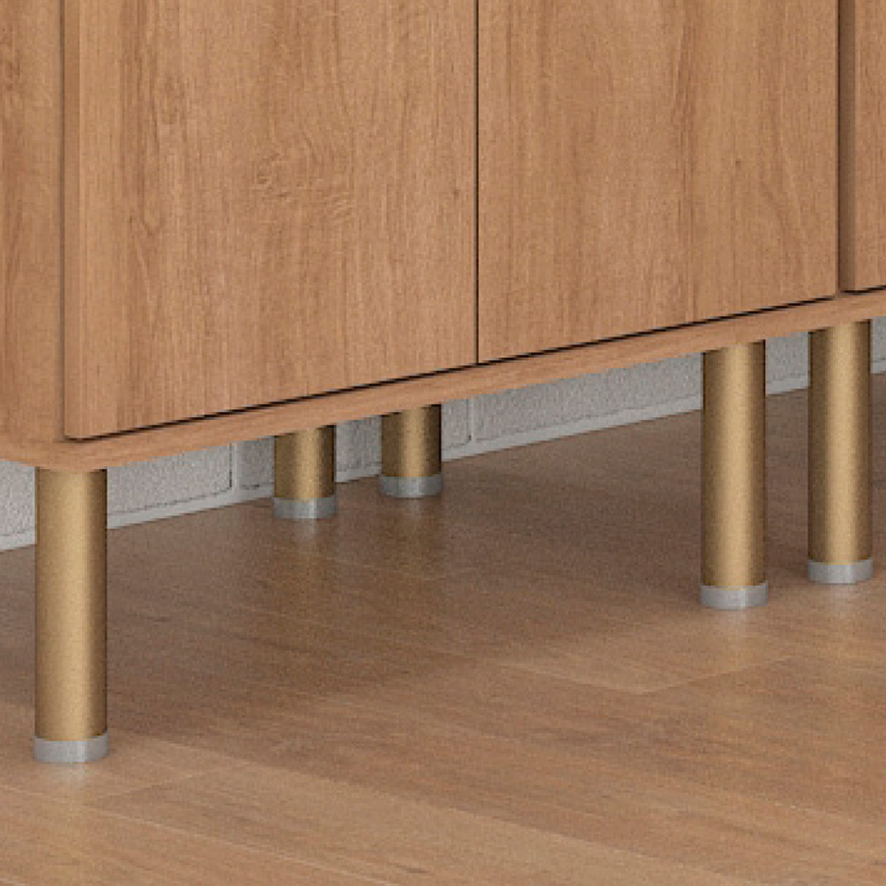 Balcão de Cozinha com Tampo Deseo 2 Portas 3 Gavetas Mel e Fendi 120 cm
