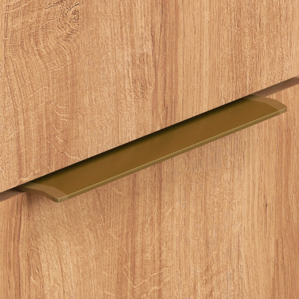 Balcão de Cozinha com Tampo Deseo 2 Portas 3 Gavetas Mel e Fendi 120 cm