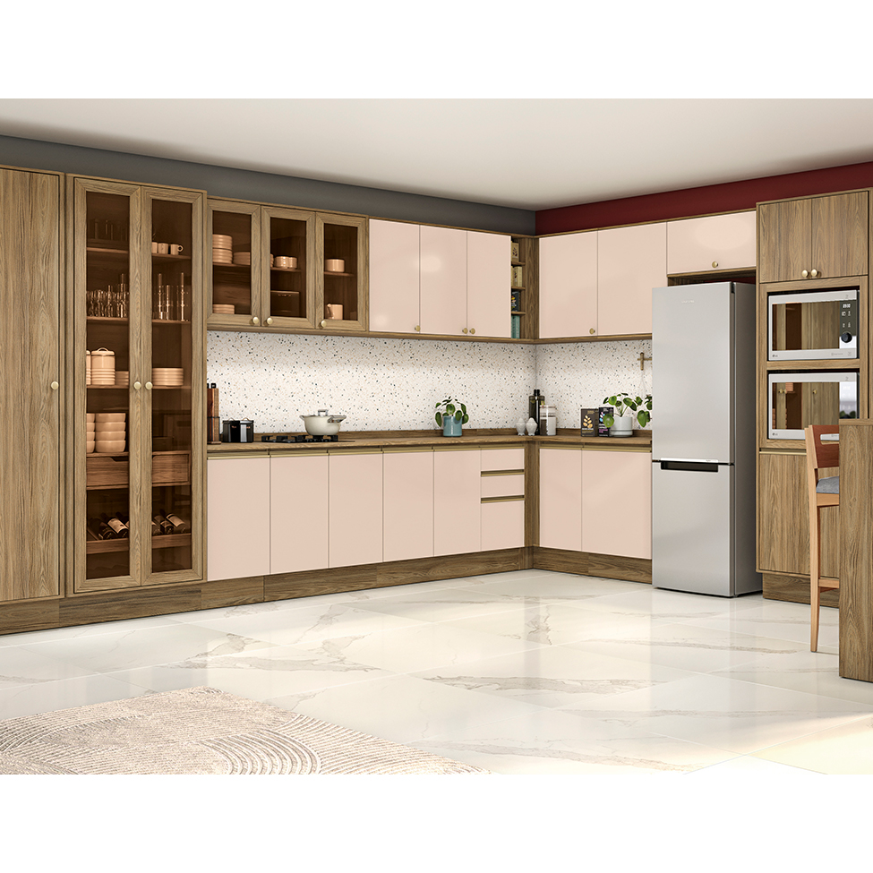 Balcão de Cozinha com Tampo Kapiz 1 Porta Nogueira e Macadamia 60 cm