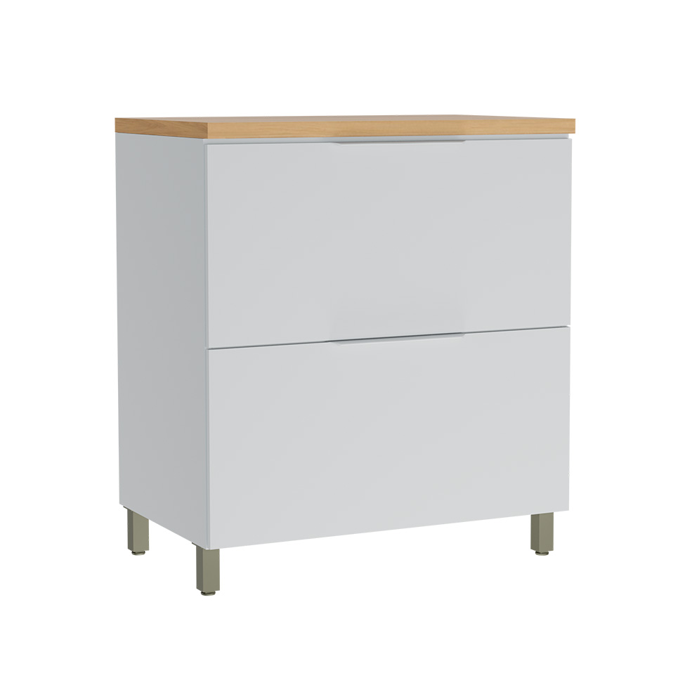 Balcão de Cozinha com Tampo Marquesa 100% MDF 1 Porta 1 Gaveta Branco e Nature