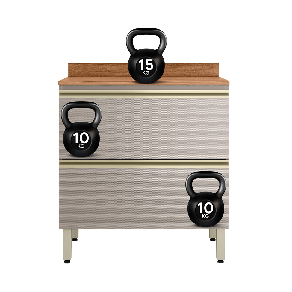 Balcão de Cozinha com Tampo Proença 1 Porta 1 Gaveta Bege e Nogueira