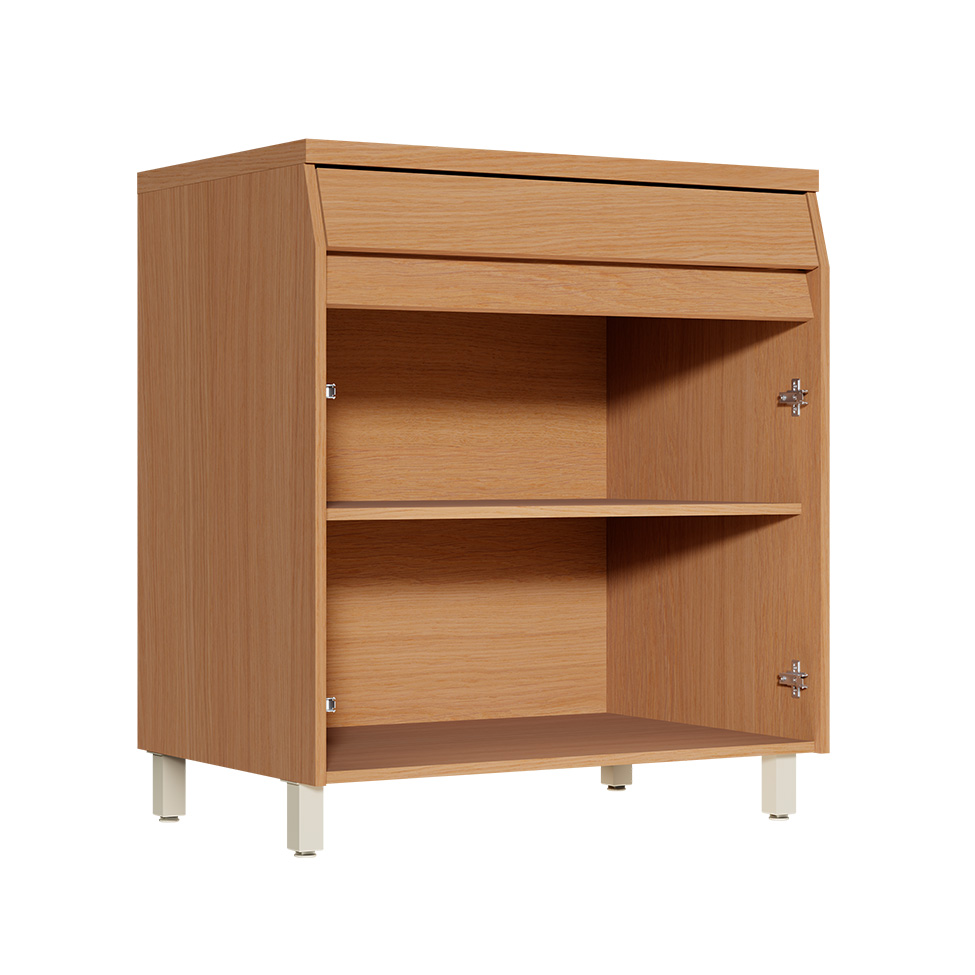 Balcão de Cozinha com Tampo Simone Mendes 100% MDF 2 Portas 1 Gaveta Carvalho