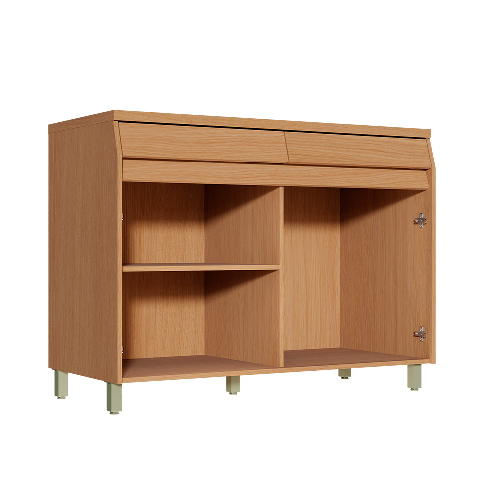 Balcão de Cozinha com Tampo Simone Mendes 100% MDF 2 Portas 2 Gavetas Carvalho