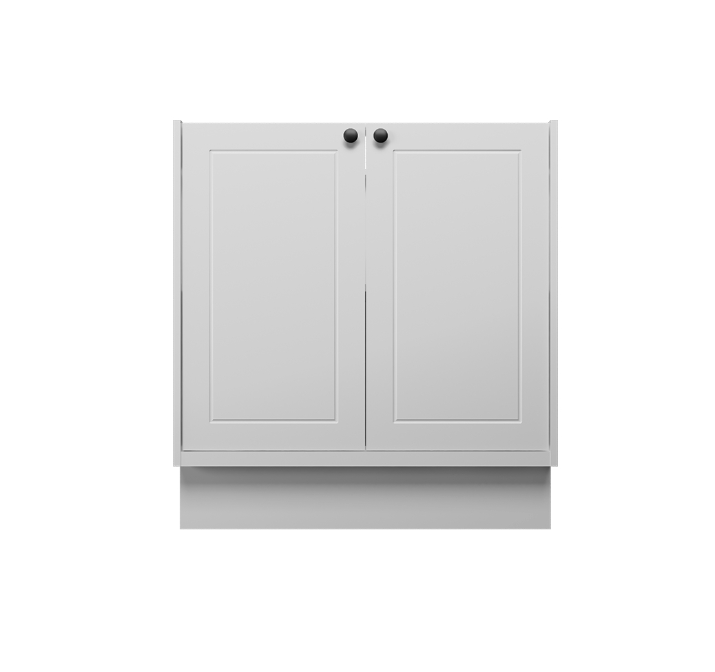 Balcão de Cozinha sem Tampo Évora 2 Portas Branco Ártico 80 cm
