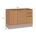Balcão de Cozinha sem Tampo Deseo 2 Portas 3 Gavetas Mel e Fendi 120 cm