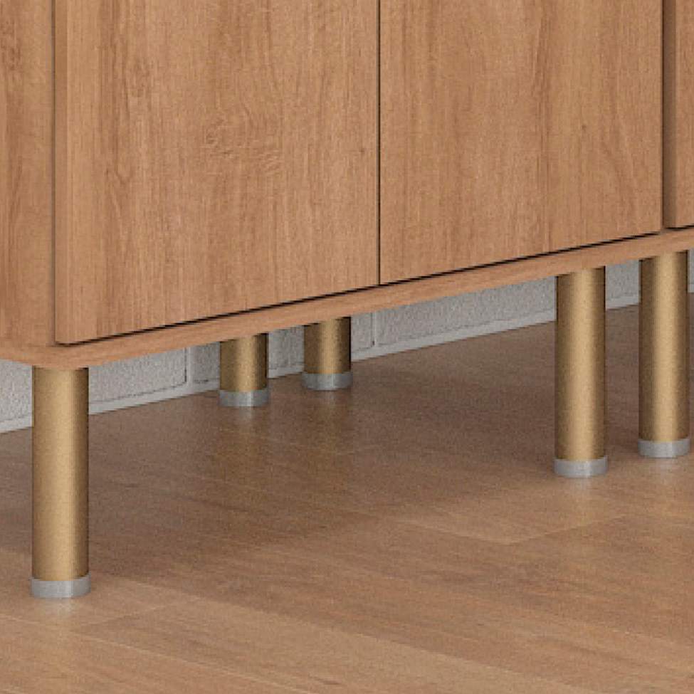 Balcão de Cozinha sem Tampo Deseo 2 Portas 3 Gavetas Mel e Fendi 120 cm