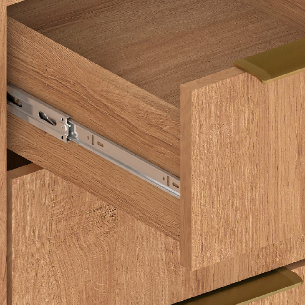 Balcão de Cozinha sem Tampo Deseo 2 Portas 3 Gavetas Mel e Fendi 120 cm