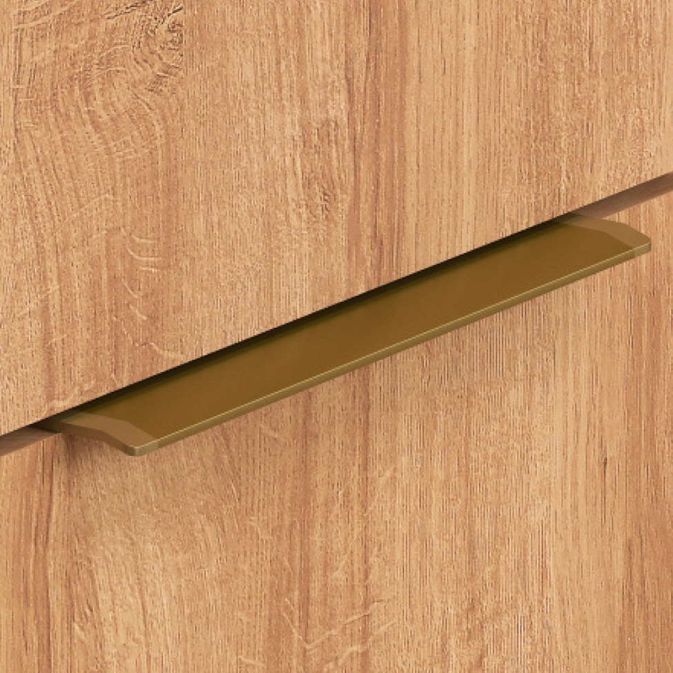 Balcão de Cozinha sem Tampo Deseo 2 Portas 3 Gavetas Mel e Fendi 120 cm