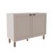 Balcão de Cozinha sem Tampo Iluminata 2 Portas Branco e Fendi 120 cm