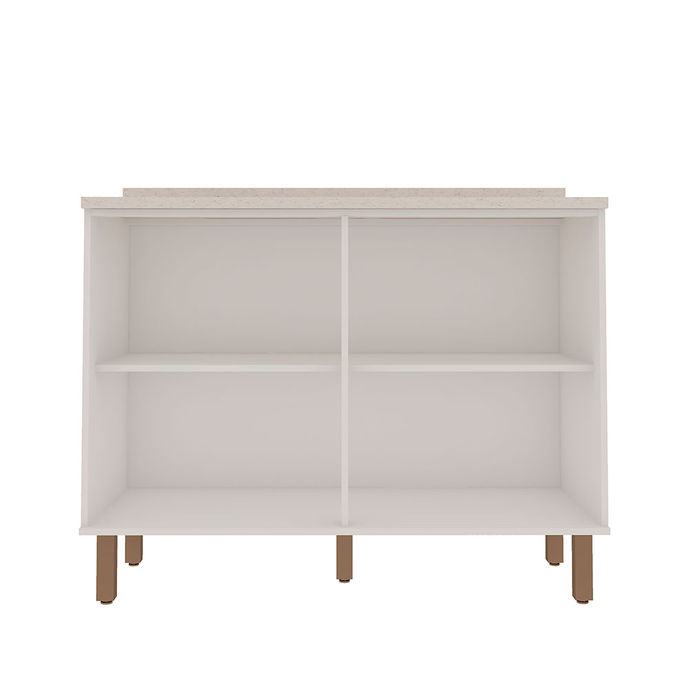 Balcão de Cozinha sem Tampo Iluminata 2 Portas Branco e Fendi 120 cm