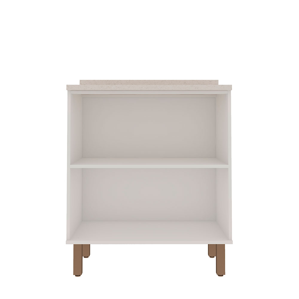 Balcão de Cozinha sem Tampo Iluminata 2 Portas Branco e Fendi 80 cm