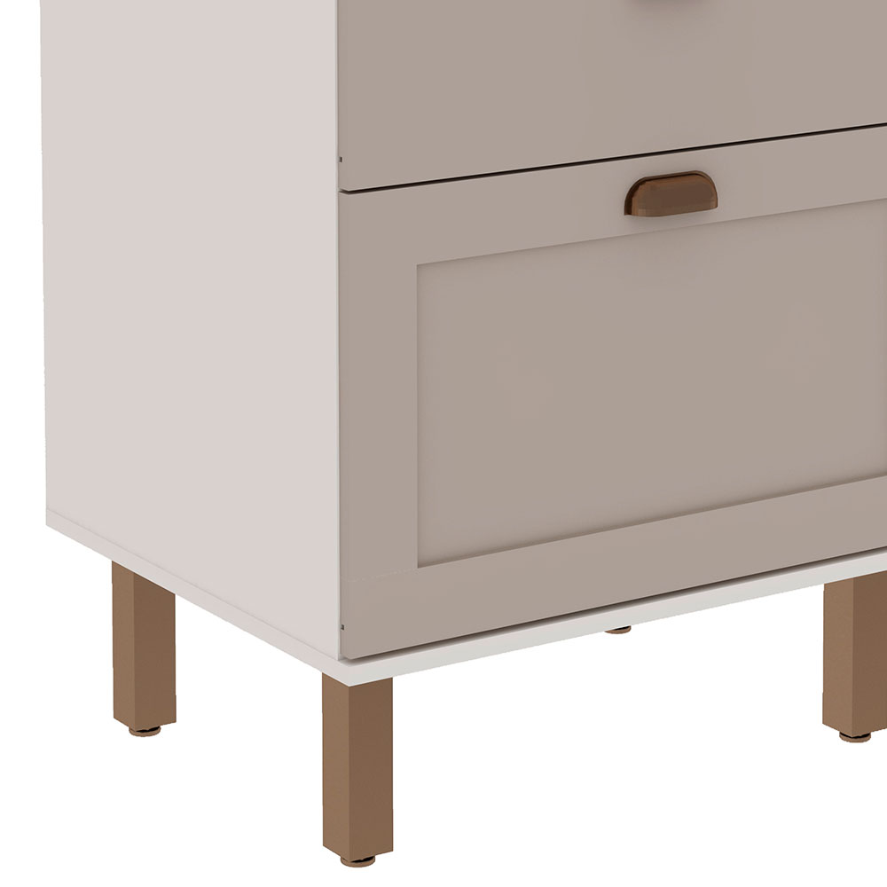 Balcão de Cozinha sem Tampo Iluminata 3 GV Branco e Fendi 60 cm