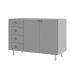 Balcão de Cozinha sem Tampo Maranello 100% MDF 2 Portas 4 Gavetas Cinza