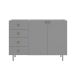 Balcão de Cozinha sem Tampo Maranello 100% MDF 2 Portas 4 Gavetas Cinza