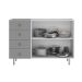 Balcão de Cozinha sem Tampo Maranello 100% MDF 2 Portas 4 Gavetas Cinza