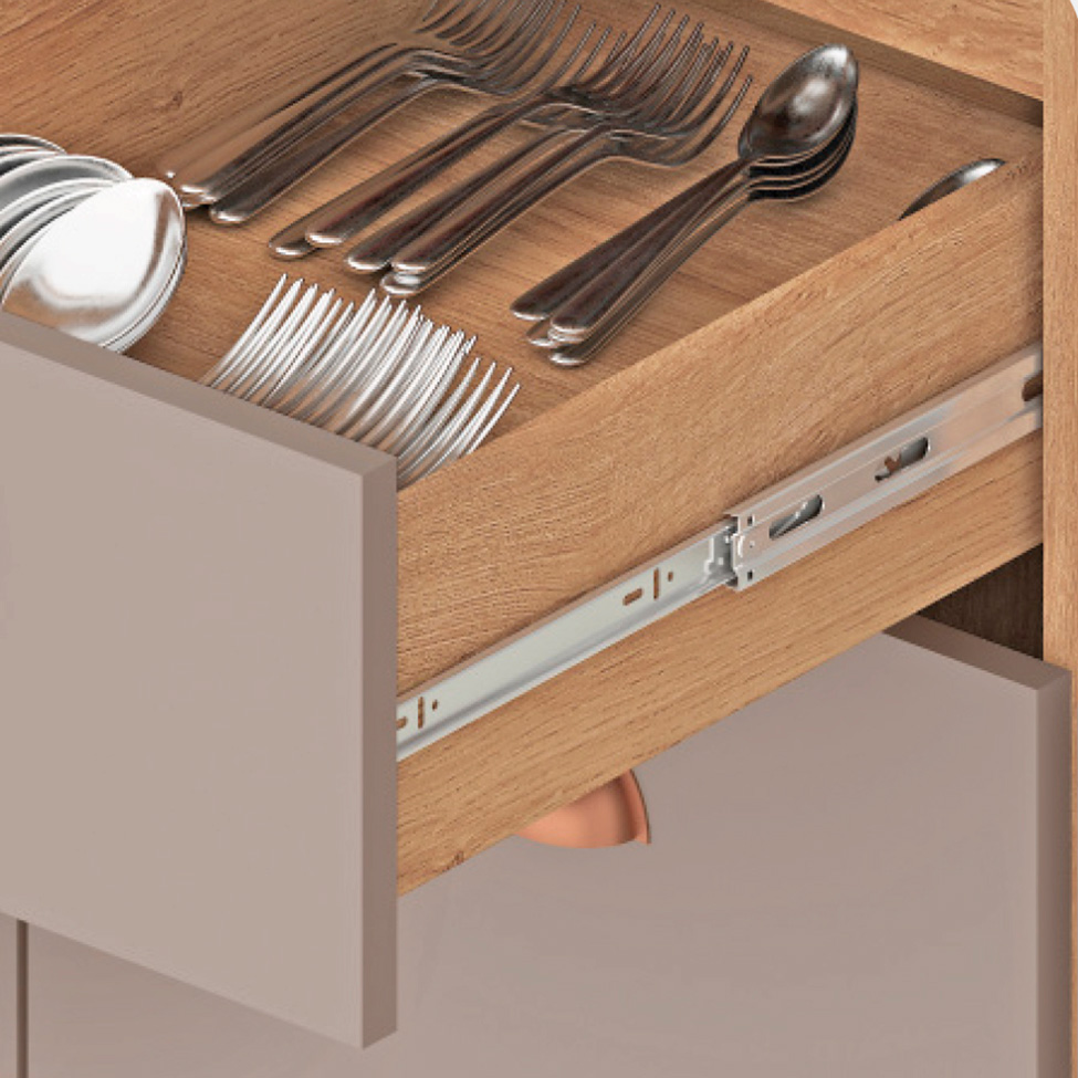 Balcão de Cozinha sem Tampo Marti 3 Portas 1 Gaveta Mel e Fendi