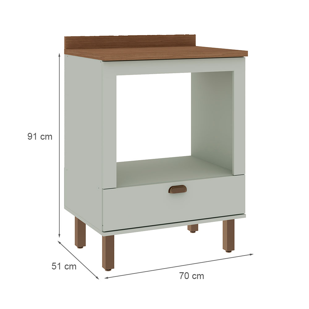 Balcão para Forno Iluminata 1 GV Verde Mint