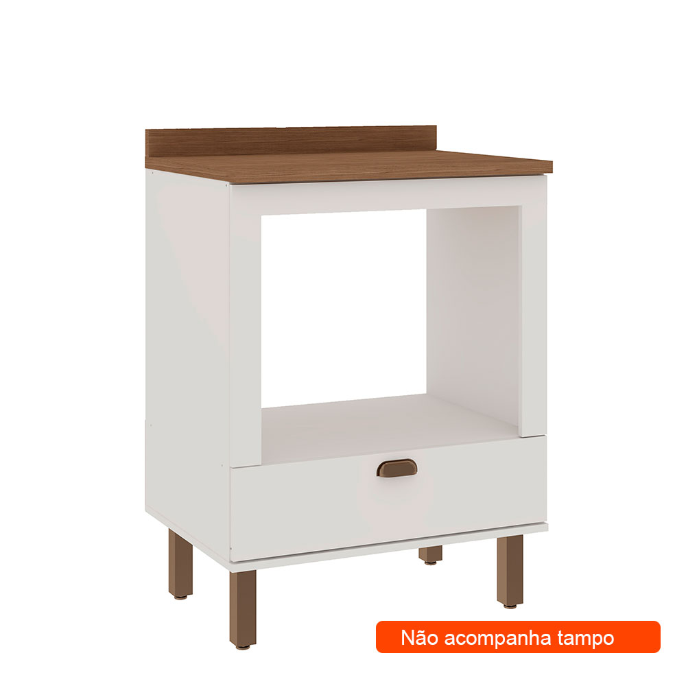 Balcão para Forno Iluminata 1 Gaveta Branco