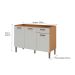 Balcão para Pia Essência 100% MDF 3 Portas 1 Gaveta Freijó e Off White