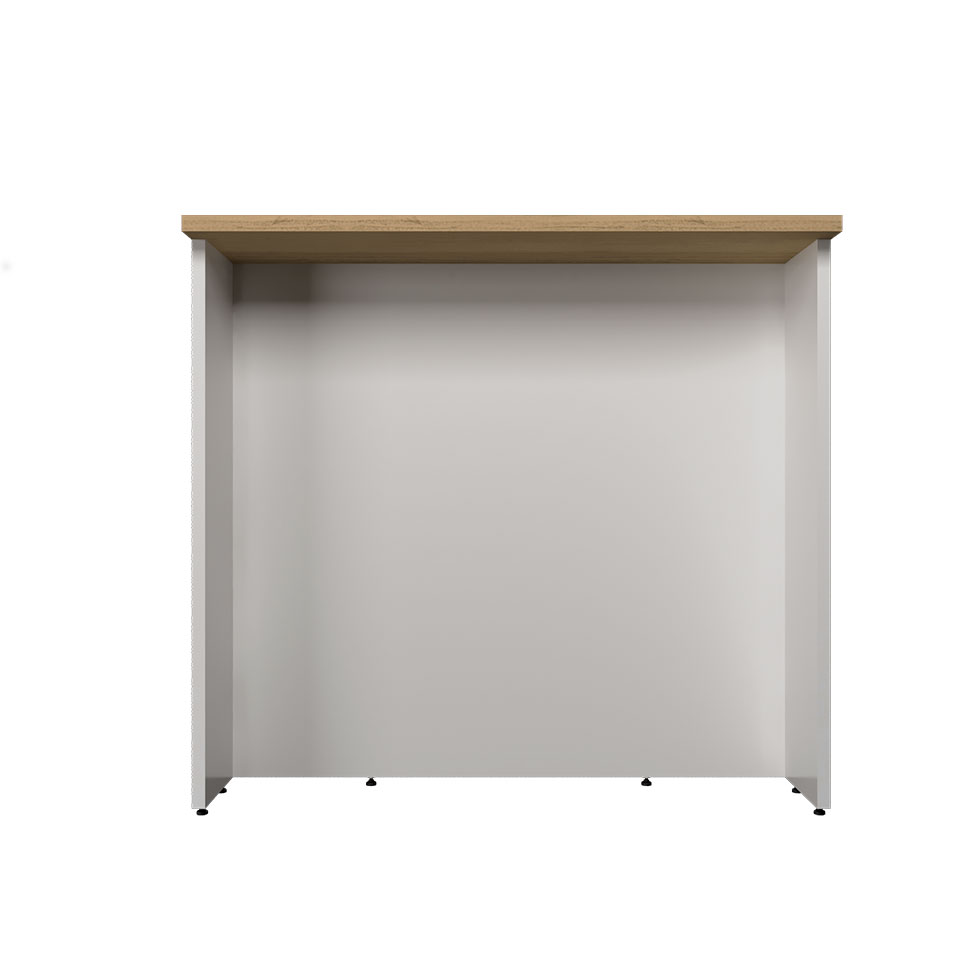 Bancada Ilha Évora Branco Ártico e Carvalho 120 cm