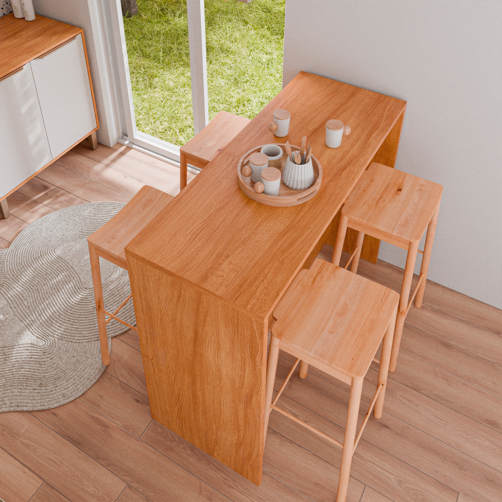 Bancada Ilha Domus 100% MDF Cinamomo 125 cm