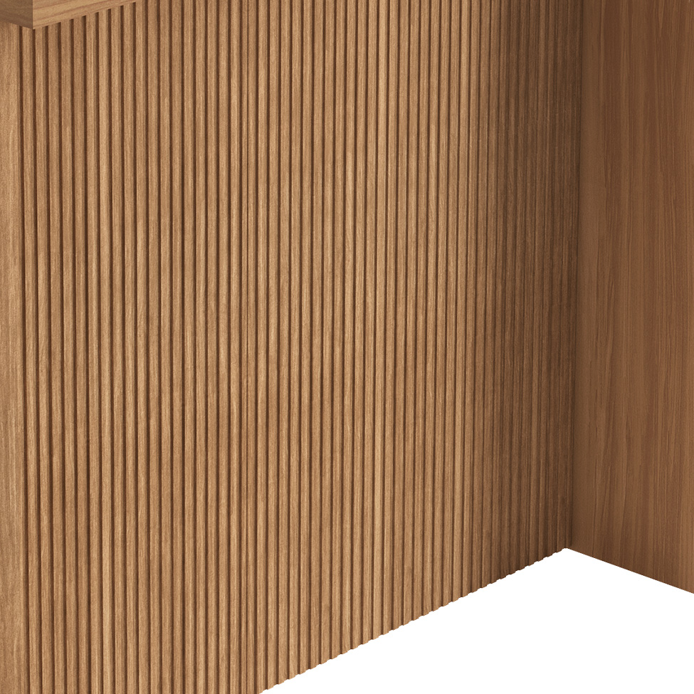 Bancada Ripada Ilha 100% MDF Nature 120 cm