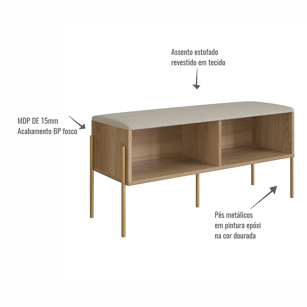 Banco Sapateira Oslo Hanover e Dourado