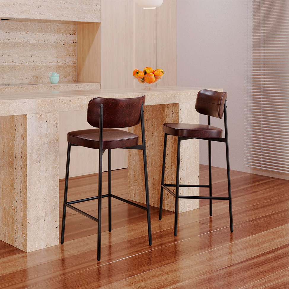 Banqueta Alloa Café e Preta