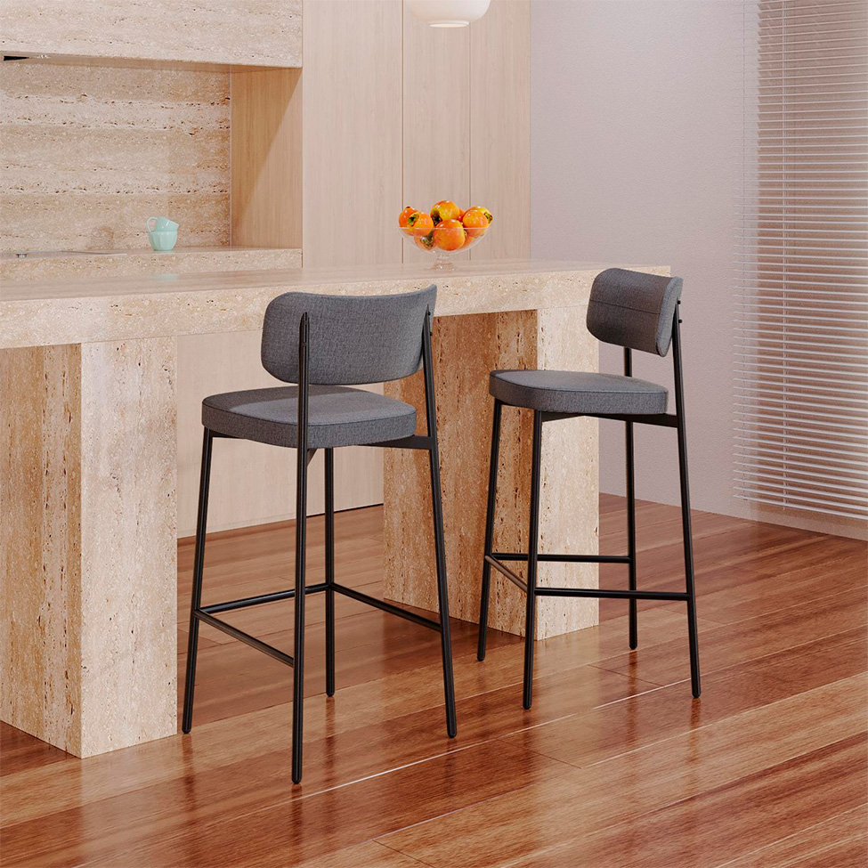 Banqueta Alloa Cinza e Preta
