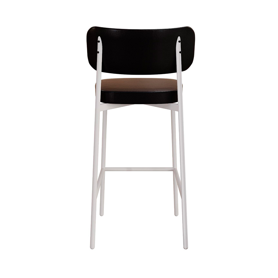 Banqueta Alloa Rvestimento Sintético Preto e Branco