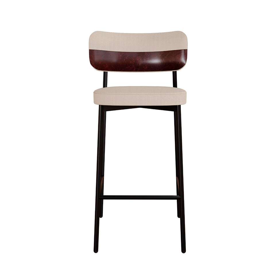 Banqueta Alloa com Detalhe Marrom e Areia