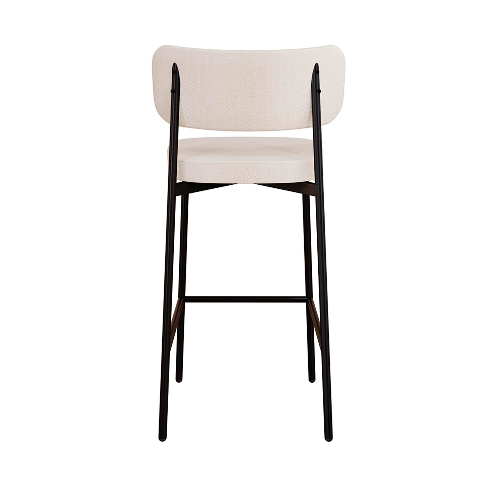Banqueta Alloa com Detalhe Marrom e Branca